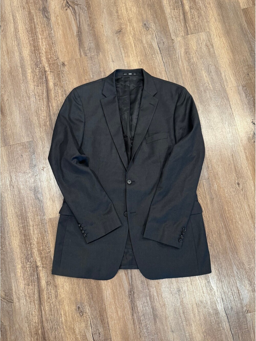 BOSS Hugo Boss Made in USA Super 100 Black Sport Coat 44L